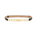 Ferragamo Black Leather Belt with Gancini Plaque