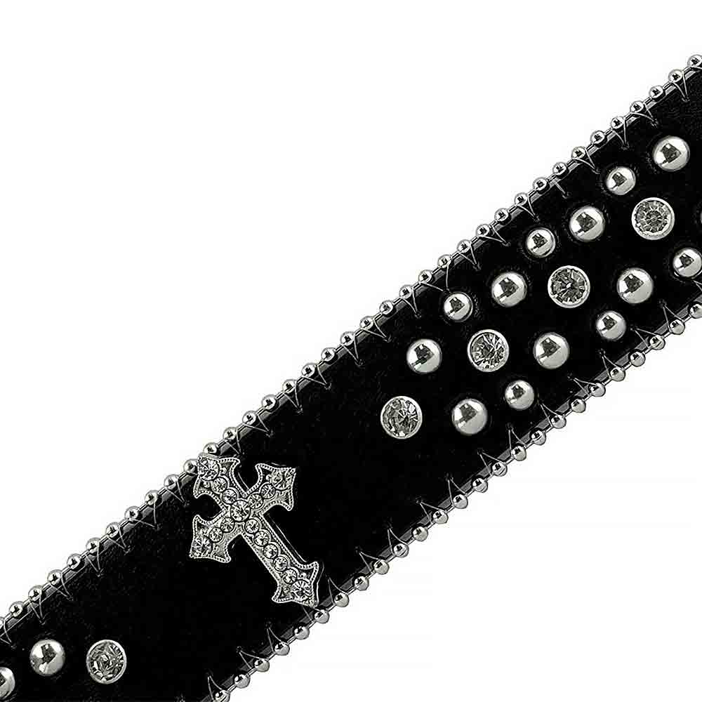 Black Cross Stones Rhinestone Belt (Prime Shipping)