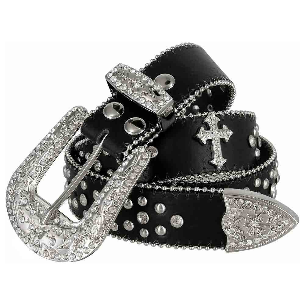 Black Cross Stones Rhinestone Belt (Prime Shipping)