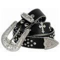 Black Cross Stones Rhinestone Belt