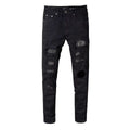 EST. 313 Rhinestone Patch Slim Jeans