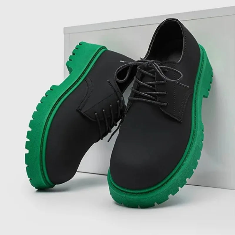 EST. 313 Two-Tone Leather Platform Derby Sneakers