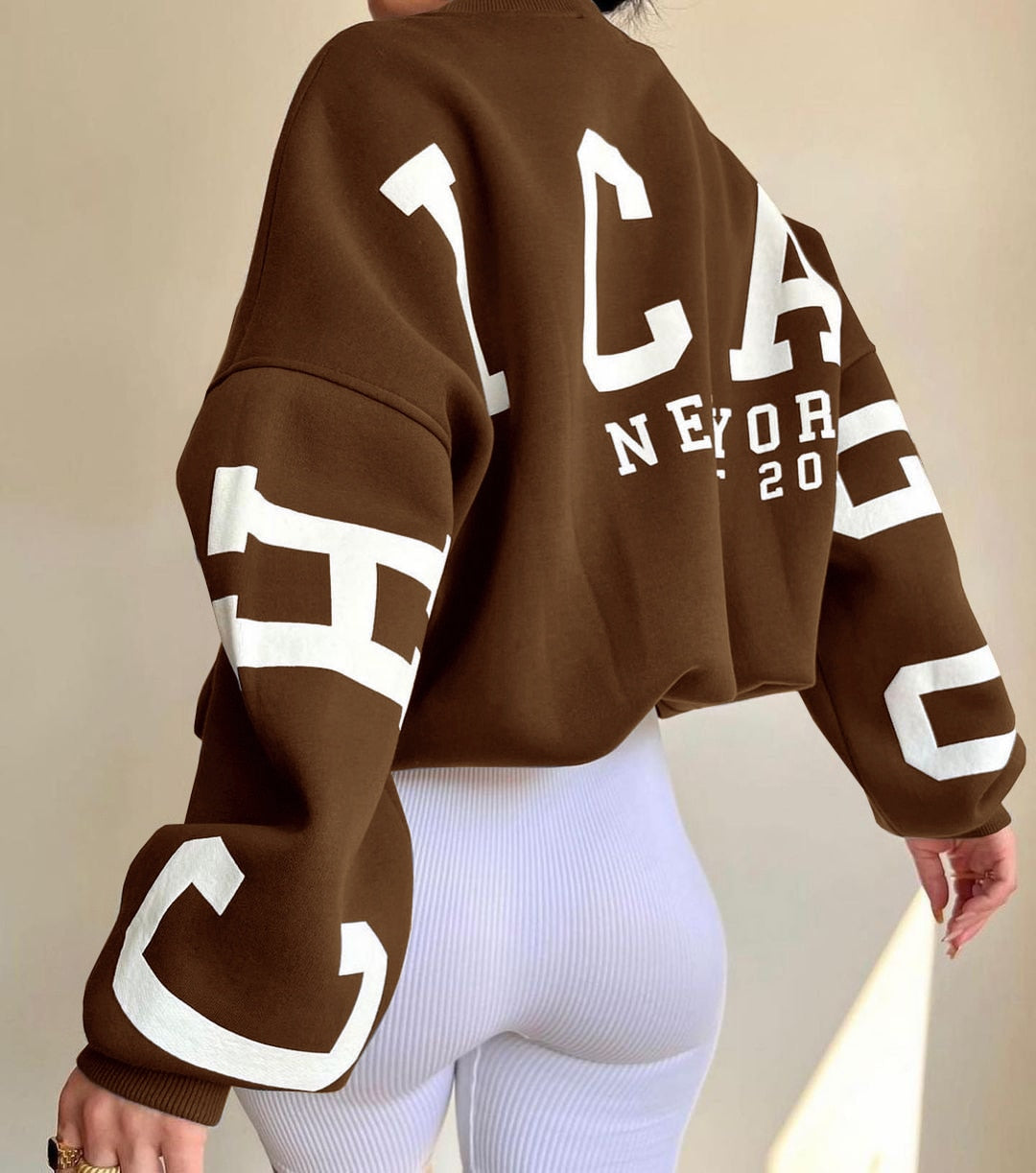 EST. 313 Oversized Letter Print Hoodie