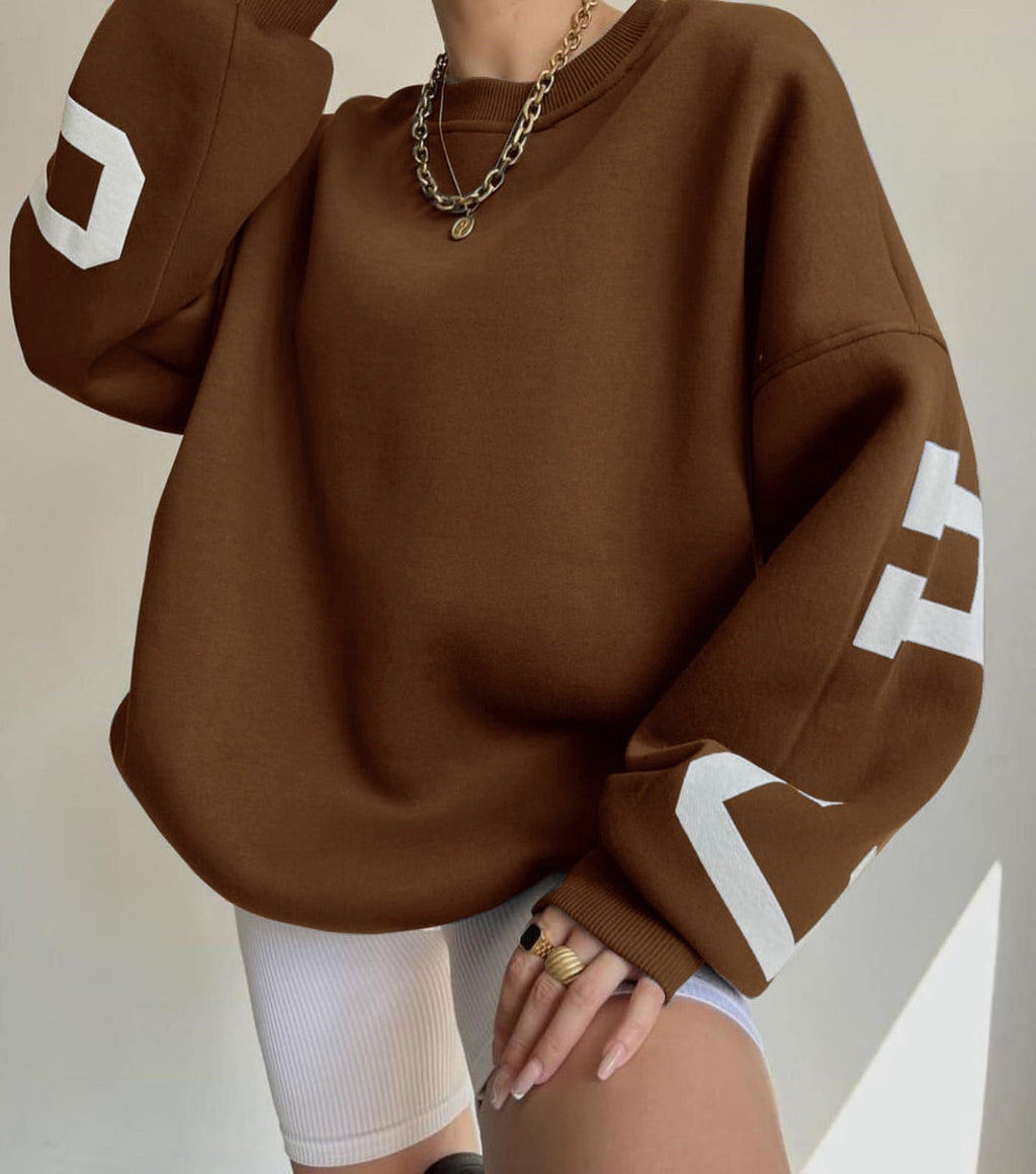 EST. 313 Oversized Letter Print Hoodie
