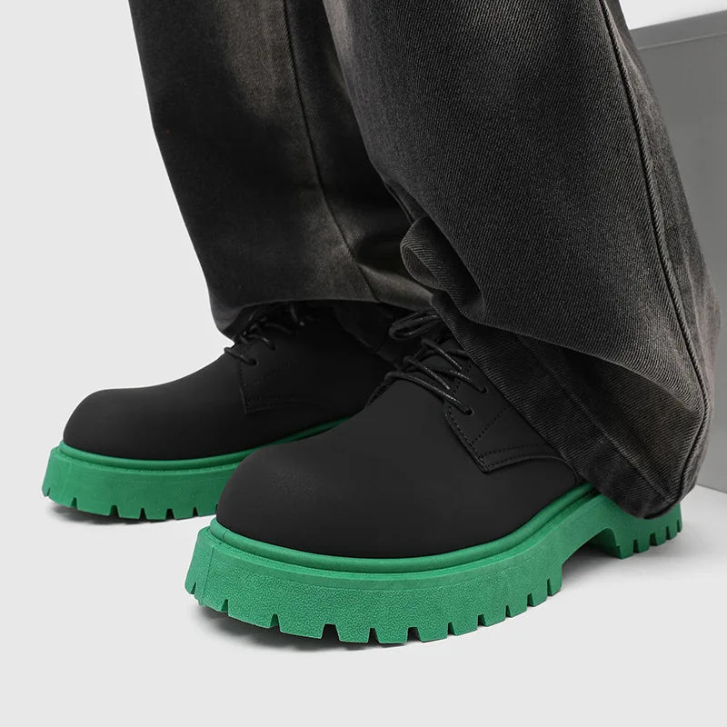EST. 313 Two-Tone Leather Platform Derby Sneakers