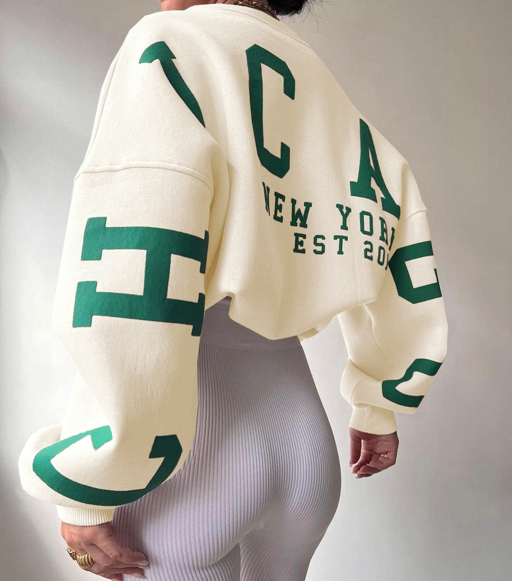 EST. 313 Oversized Letter Print Hoodie