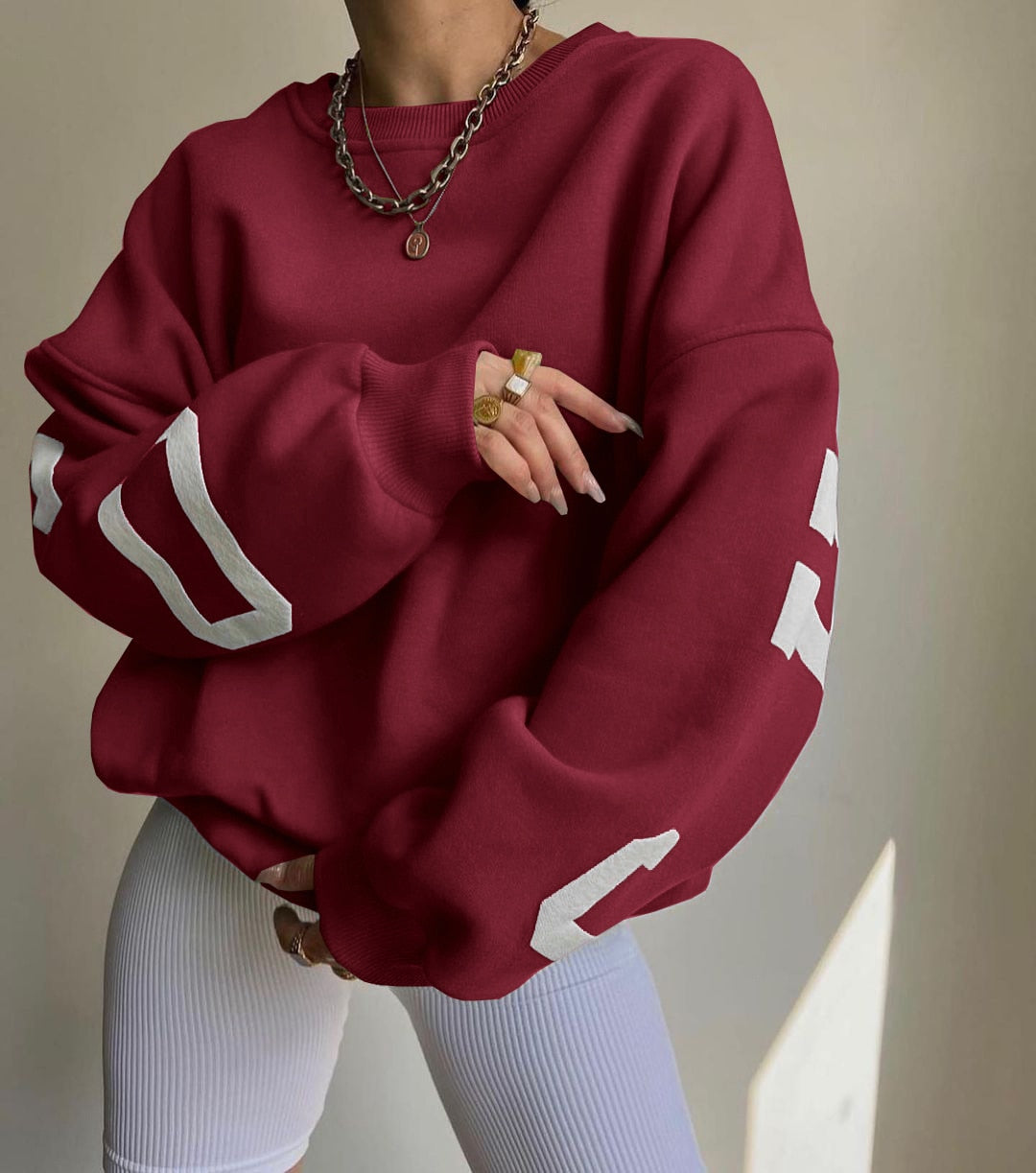 EST. 313 Oversized Letter Print Hoodie