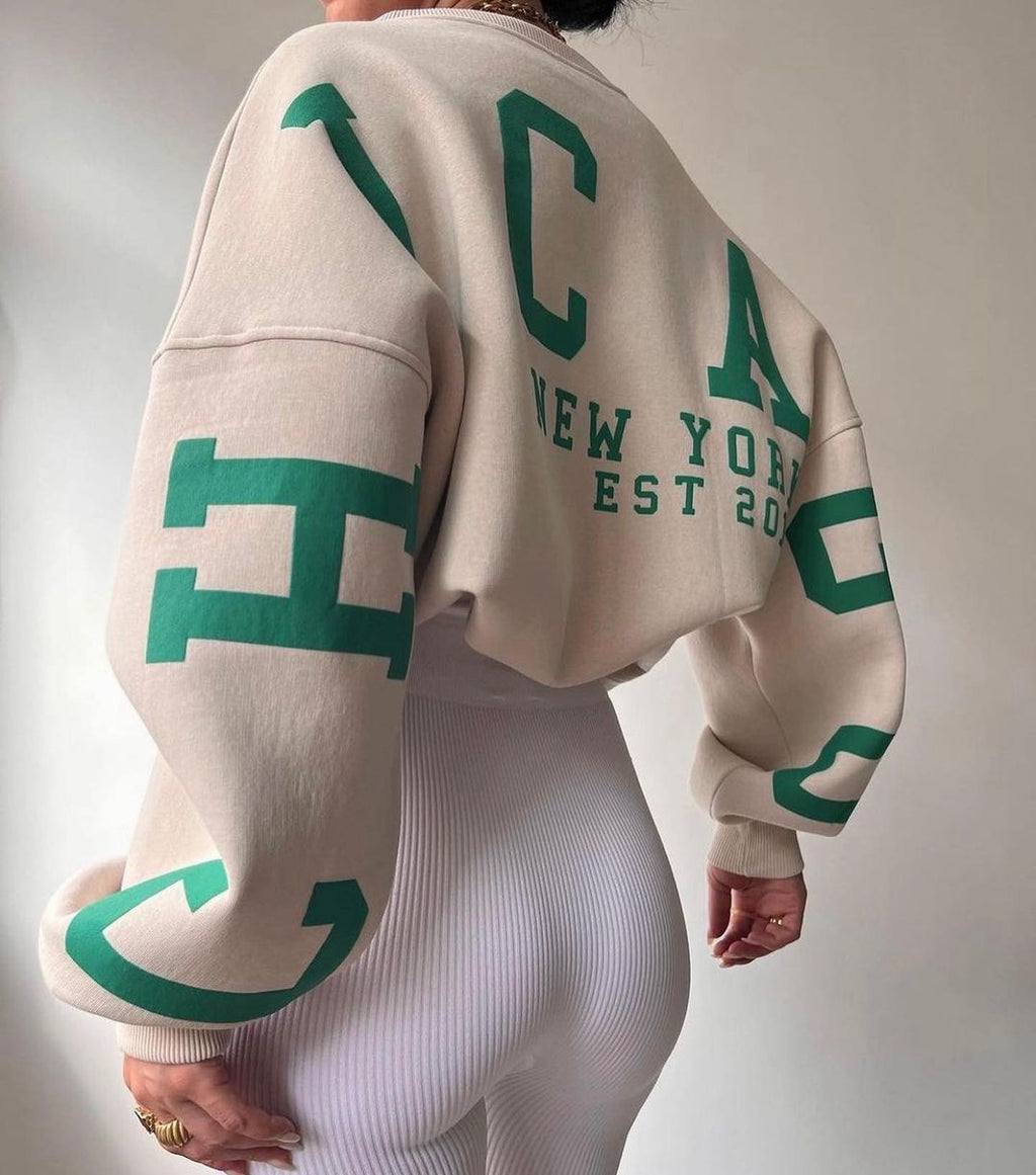EST. 313 Oversized Letter Print Hoodie