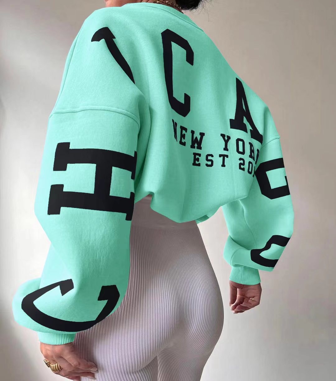 EST. 313 Oversized Letter Print Hoodie