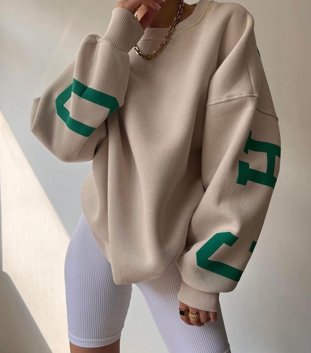EST. 313 Oversized Letter Print Hoodie