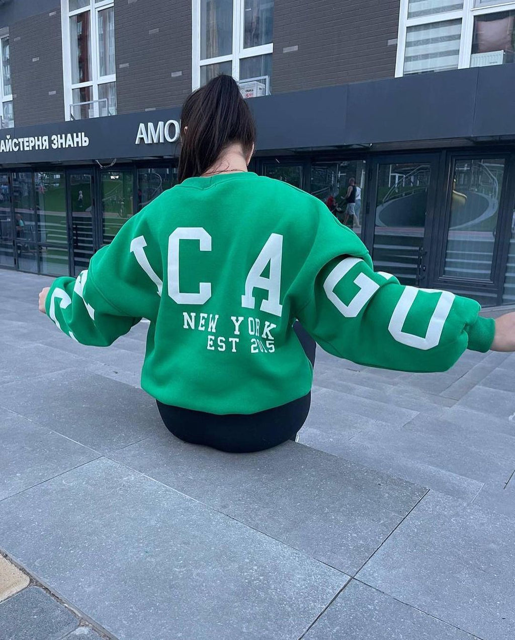 EST. 313 Oversized Letter Print Hoodie