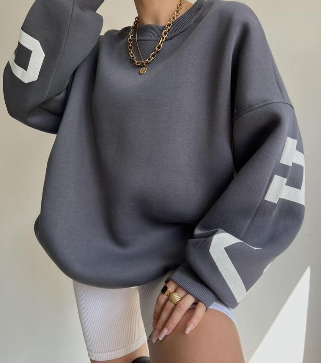 EST. 313 Oversized Letter Print Hoodie
