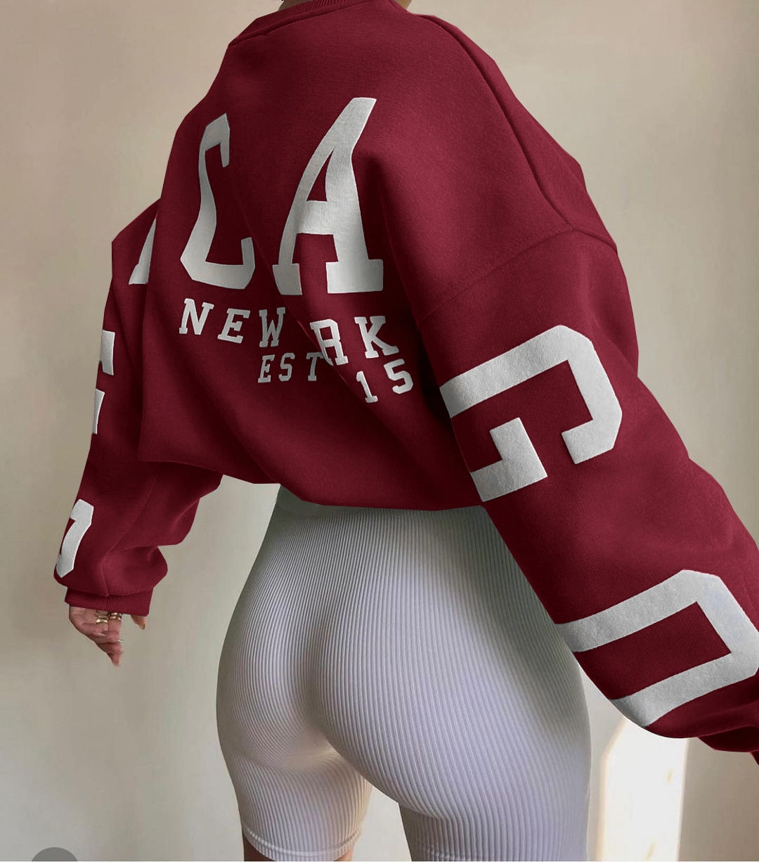 EST. 313 Oversized Letter Print Hoodie