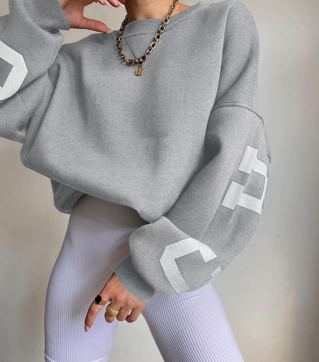 EST. 313 Oversized Letter Print Hoodie