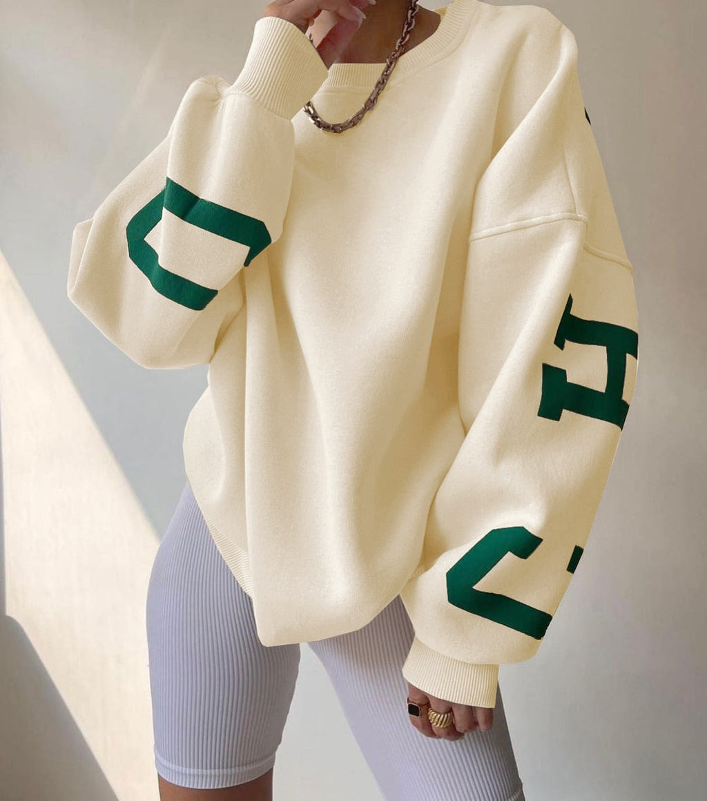 EST. 313 Oversized Letter Print Hoodie