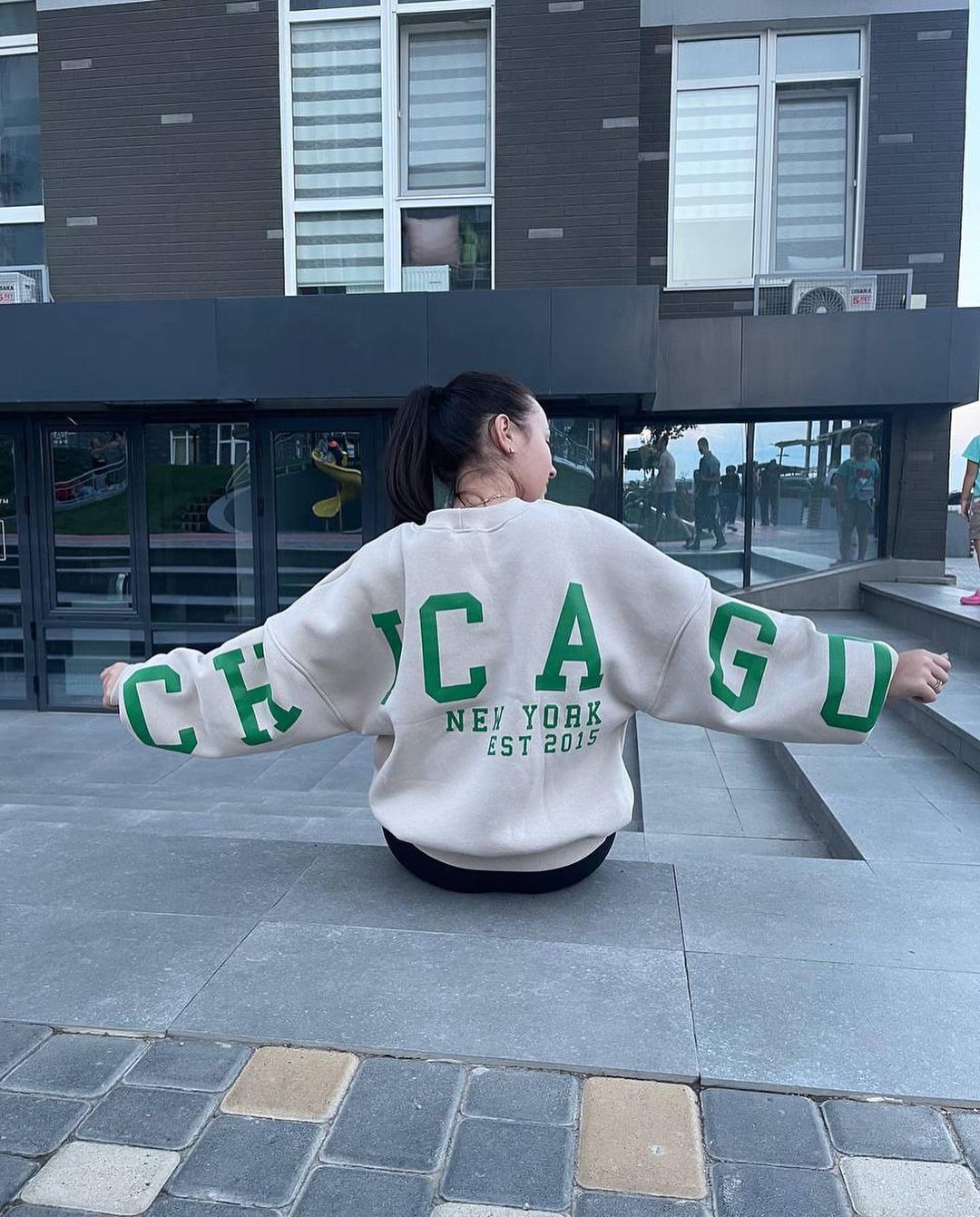 EST. 313 Oversized Letter Print Hoodie
