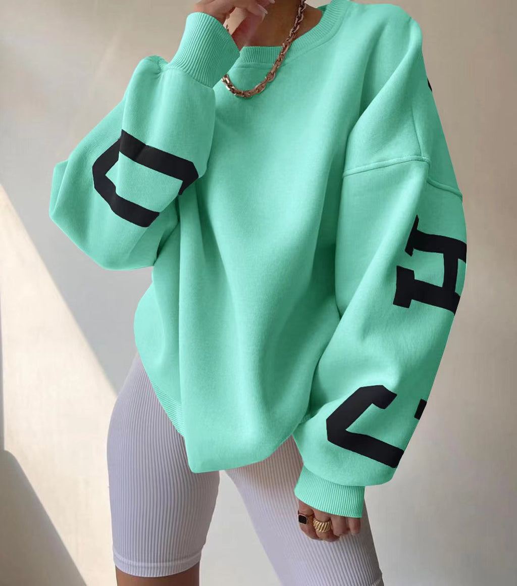 EST. 313 Oversized Letter Print Hoodie