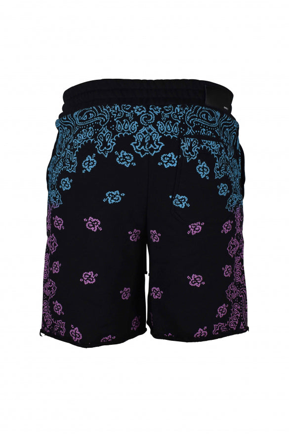 Amiri Men's Black Cotton Bandana Shorts (Pink/Blue)